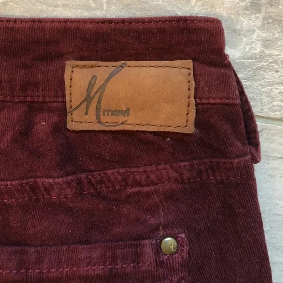 Mavi Burgundy Corduroy Serena Low-Rise Super Skinny Jeans - Picture 4 of 5